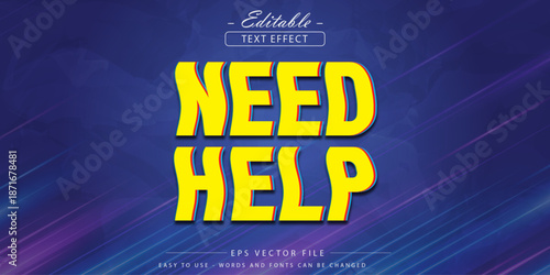 Yellow need help editable text effect.