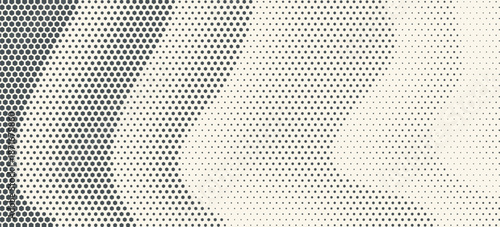 Hexagon Shapes Vector Abstract Geometric Technology Oscillation Wave Isolated on Light Background. Halftone Hex Retro Simple Pattern. Minimal 80s Style Dynamic Tech Wallpaper