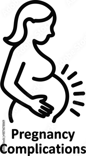 Pregnancy Complications Icon Healthcare Concept