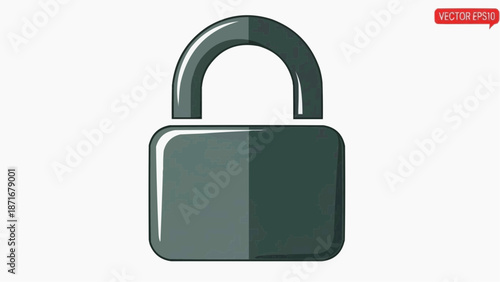 Modern gray padlock icon representing robust digital security, data privacy, and restricted access. Clean vector graphic for web safety and secure online concepts