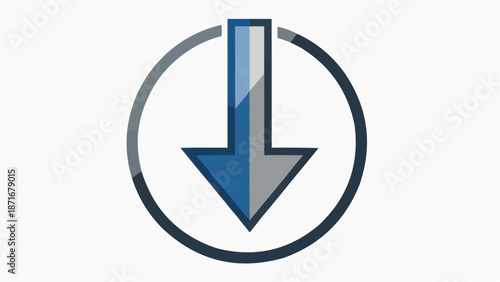 Circular arrow icon symbolizing downward movement or direction, ideal for download buttons and navigation elements