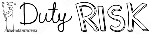 Grim Reaper Symbolizing Duty Risk with Handwritten Text