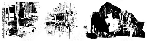 Abstract Urban Architecture Silhouettes in High Contrast Art