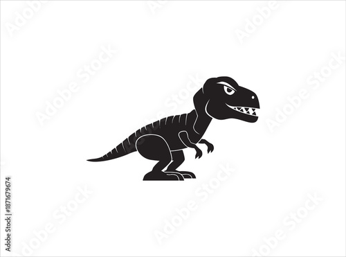 Silhouette of a T-rex dinosaur vector isolated on a white background, Tyrannosaurus