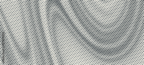 Hexagon Shapes Vector Abstract Geometric Technology Oscillation Wave Isolated on Light Background. Halftone Hex Retro Simple Pattern. Minimal 80s Style Dynamic Tech Wallpaper