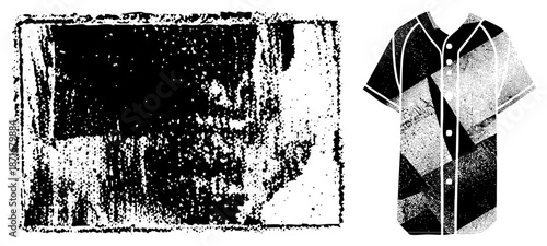 Abstract Halftone Baseball Jersey with Geometric Design