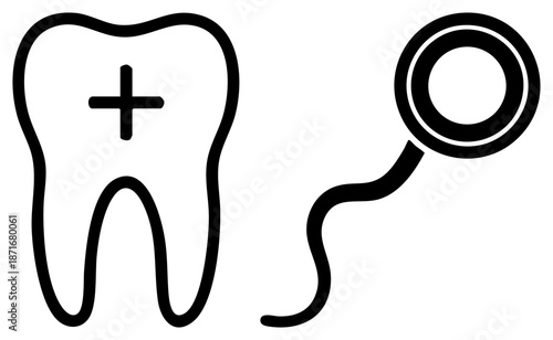 Dental Checkup Featuring Tooth and Magnifying Glass