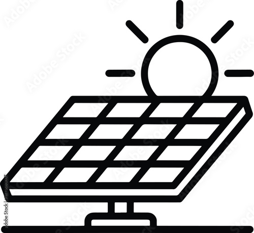 Solar panel power icon renewable energy source