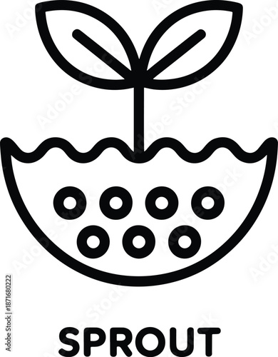 Sprout Icon Fresh Plant Beginning Growth