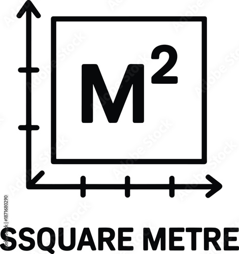 Square meter graphic symbol of area measurement