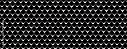 Macro black background texture, Silver or stainless steel hexagon texture seamless pattern for background. Abstract, Art and Close up object concept
