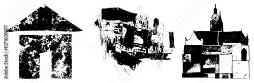 Abstract Stylized Buildings with Textured Block