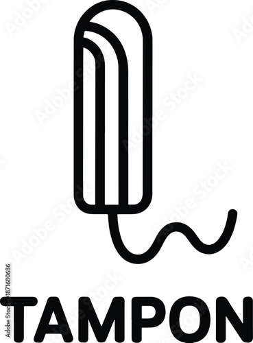 Tampon Icon Illustration Feminine Hygiene Product