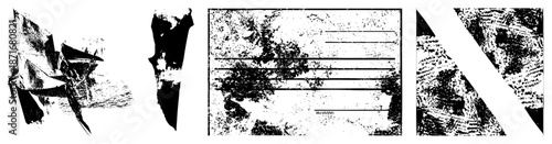 Abstract Geometric Shapes with Halftone Texture and Bold