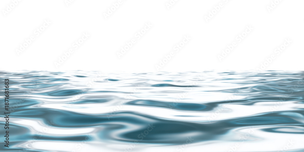 Fototapeta premium Liquid serenity: Witness the dance of water, a tranquil surface of shimmering liquid under the boundless sky, evoking a sense of calm and natural beauty.