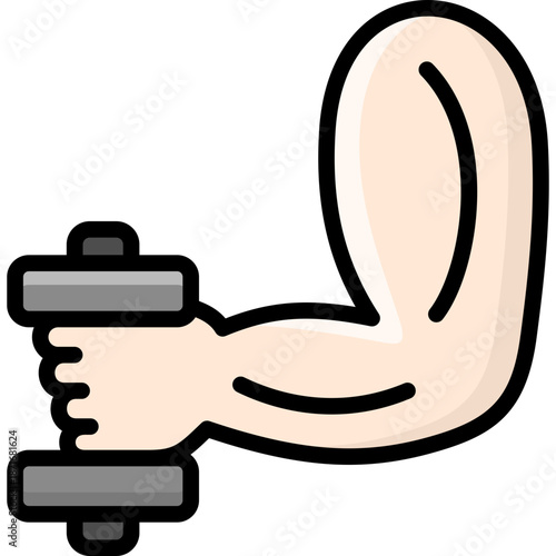 weightlifting icon illustration design with filled outline