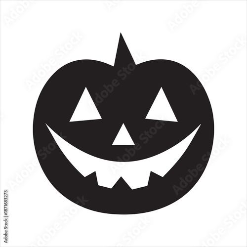 Minimalist Jack O Lantern Glyph Icon Vector Illustration