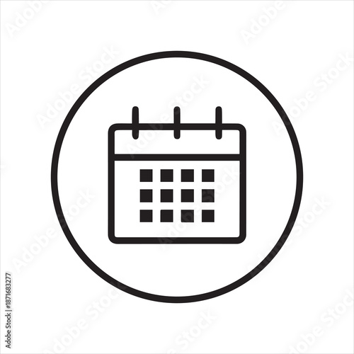 Calendar Circle Icon Vector Illustration