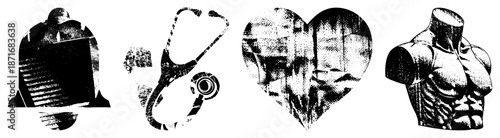 Medical Symbols and Fitness in Halftone Vector Design