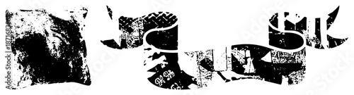 Abstract Grunge Text Art with Distorted Letterforms and Texture