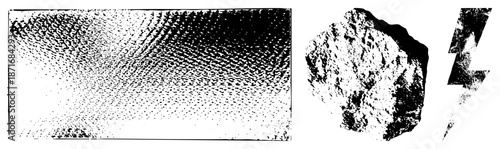 Halftone Texture with Rock and Lightning Bolt Vector