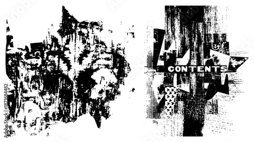 Abstract Grunge Textured Background with "CONTENTS" Overlay