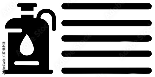 Black Spray Bottle with Droplet and Graphic