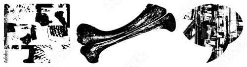 Abstract Bone Fragment and Urban Graffiti Speech Bubble Vector Set