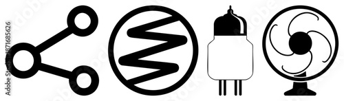 Four Black Share, Wave, Vacuum Tube, and Fan