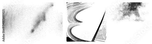 Abstract Halftone with Dynamic Curves and Dotted Textures