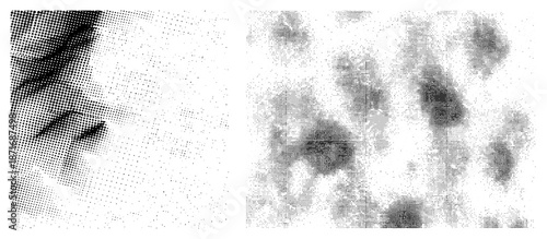 Abstract Halftone Dot in Black and White Vector Design