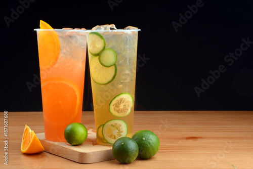 Milk Tea Shop Green Calamansi Lemon Drink