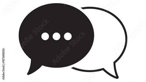 Modern speech bubble icons for digital communication and corporate customer service feedback for startup marketing strategy and social media business branding resources.
