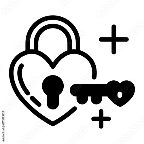 This Key & Lock icon is suitable for Dating App.