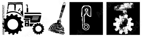 Vintage Farm Tools and Industrial Gear Set