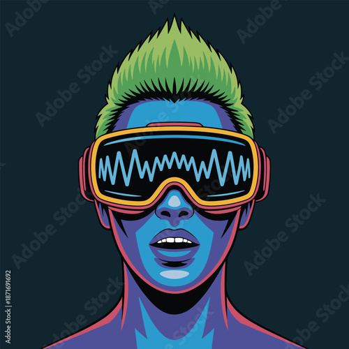 Vector illustration of a stylish man wearing sunglasses