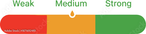 Interface Element Strength Meter Display Showing Medium Rating on Gradient Background