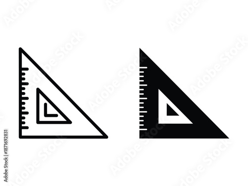Set square rulers for measuring angles and drawing