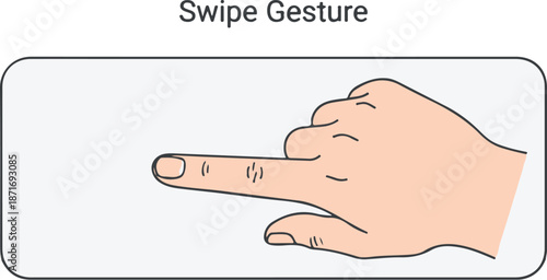 A hand performing a swipe gesture on a touchscreen interface element from a close-up viewpoint