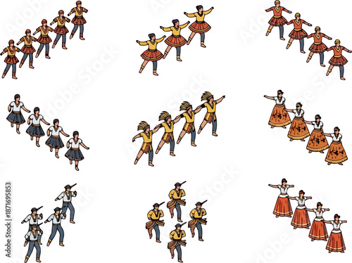 Folk Dancers in Traditional Costumes