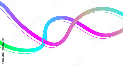 aAbstract squiggle ribbons with rainbow gradients create playful waves. Ideal for kids' designs, music posters, carnival graphics, bstract colorful background