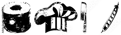 Chef Hat, Sushi Roll, Knife, Pea Pod Kitchen Set