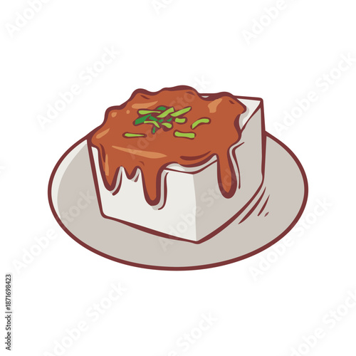 Japanese Cheesecake Illustration