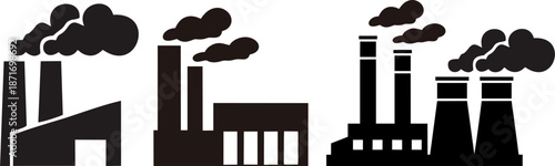 Factory Industry Silhouette Vector
