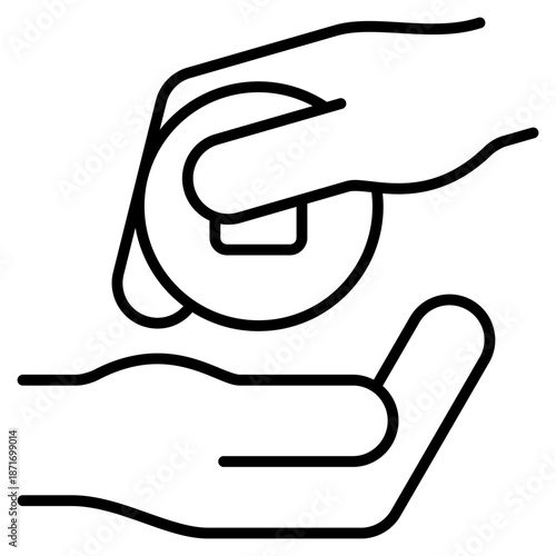 Sharing Money icon with outline style and pixel perfect base. Suitable for website design, logo, app and UI. Based on the size of the icon in general, so it can be reduced.