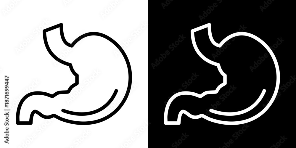 Obraz premium Stomach icon representing digestive system health, gastrointestinal care, medical diagnosis, digestion, and healthcare treatment.