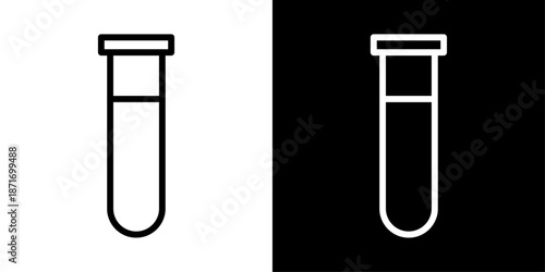 Test tube icon representing laboratory research, medical testing, scientific experiments, diagnostics, and healthcare analysis.