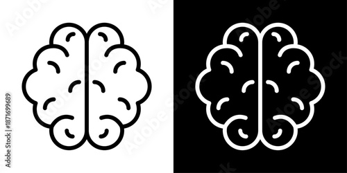 Brain icon representing human brain, neuroscience, mental health, cognitive function, medical research, and healthcare education.