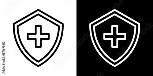 Health insurance icon representing medical coverage, healthcare protection plans, patient security, and health risk management.