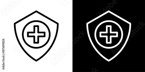 Health protection icon representing medical safety, disease prevention, healthcare security, patient well-being, and health care protection.